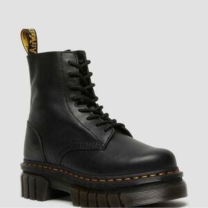 Dr Martens Audrick Nappa Leather Platform Boots Black Women Size 7- BNw/Tag